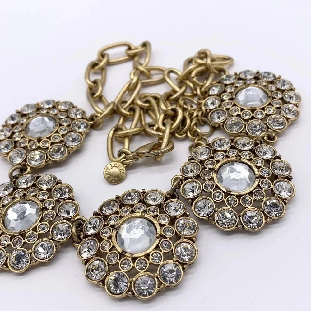 J. Crew Gold Jeweled Medallions Necklace